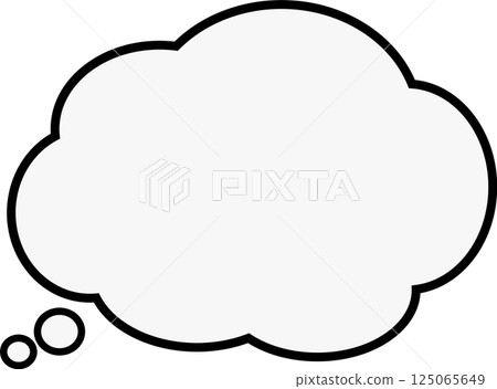 A cute, fluffy, simple, grey speech bubble 125065649