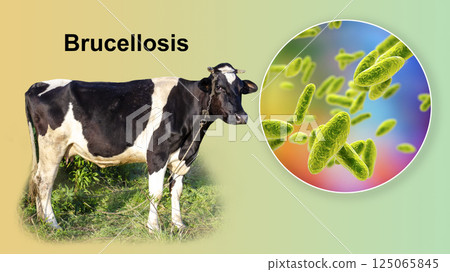Brucella bacteria, the causative agent of brucellosis in cattle and humans, 3D illustration 125065845