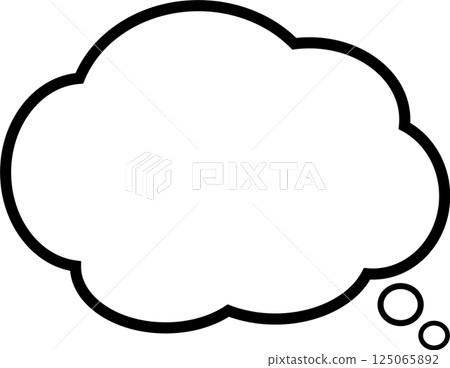 Cute speech bubble material. Thick lines 125065892