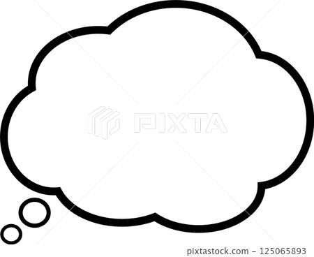 Cute speech bubble material. Thick lines 125065893