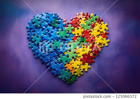 World Autism Awareness Day, blue heart 125066372