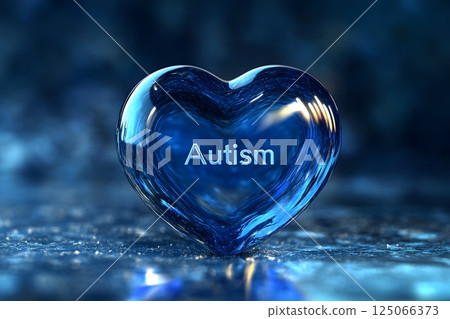 World Autism Awareness Day, blue heart 125066373
