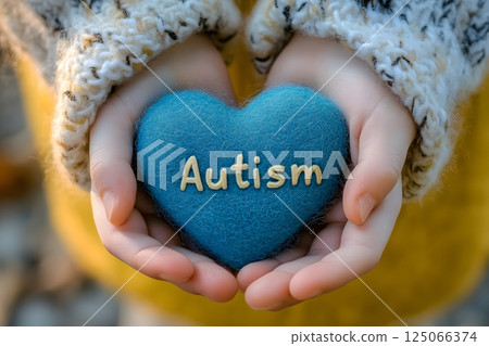 World Autism Awareness Day, blue heart 125066374
