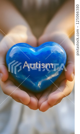 World Autism Awareness Day, blue heart 125066380
