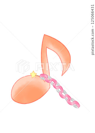 Musical notes with paper decoration Musical notes with paper decoration 125066431