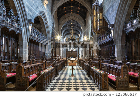 Architecture interior view of Newcastle Cathedral (Cathedral Church of St Nicholas). Architecture interior view of Newcastle Cathedral (Cathedral Church of St Nicholas). 125066617