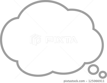 A simple fluffy cloud-shaped speech bubble with gray lines A simple fluffy cloud-shaped speech bubble with gray lines 125066911