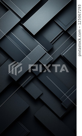 Metallic Arrows and Geometric Shapes on Black Background, Technological Business Concept 125067293