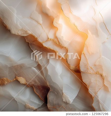 Light Peach and Beige Marble Surface for Product Display and Minimalist Backgrounds 125067296