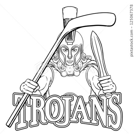 Trojan Woman Ice Hockey Sports Team Mascot 125067378