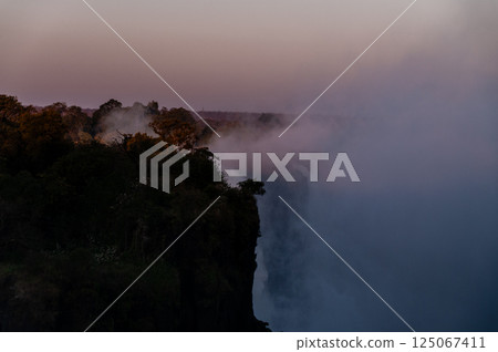 A view from Devils cataract at Victoria Falls 125067411