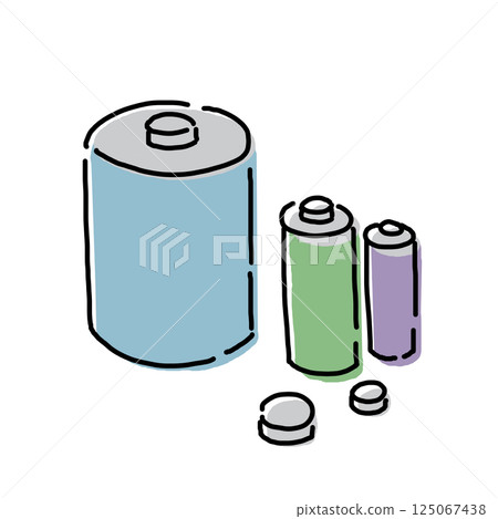 Illustration of a dry cell battery Illustration of a dry cell battery 125067438
