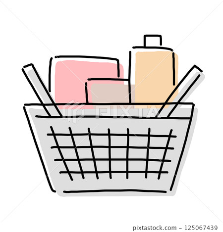 Illustration material depicting a simple shopping basket 125067439
