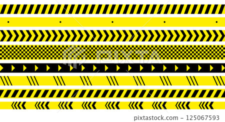 Yellow warning tapes - vector illustration Yellow warning tapes - vector illustration 125067593