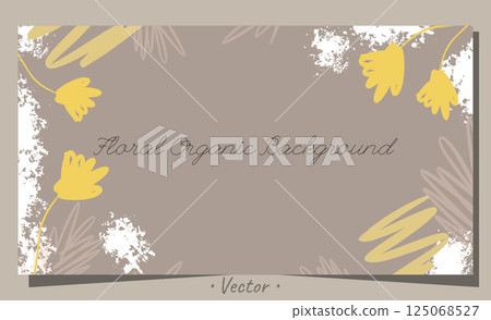 Floral hand drawn brush organic aesthetic abstract texture modern banner background. Floral hand drawn brush organic aesthetic abstract texture modern banner background. 125068527