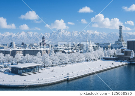 富岩運河公園和雪景 125068580