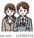 男性和女性辦公室職員的簡單圖示 125068758