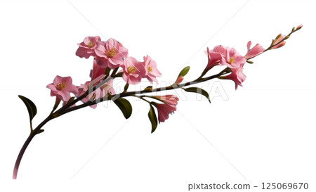 Twig of pink limonium flowers isolated 125069670
