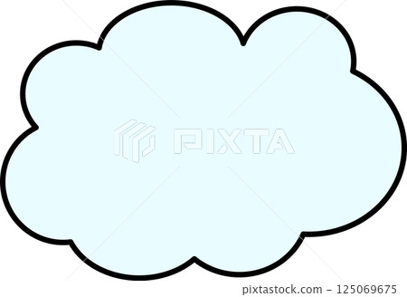 A simple fluffy blue cloud-shaped frame 125069675