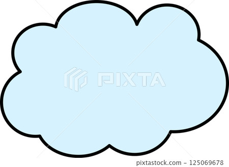一個簡單的蓬鬆的藍色雲形框架 125069678