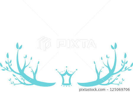 簡單的深藍色樹和冠框架 125069706