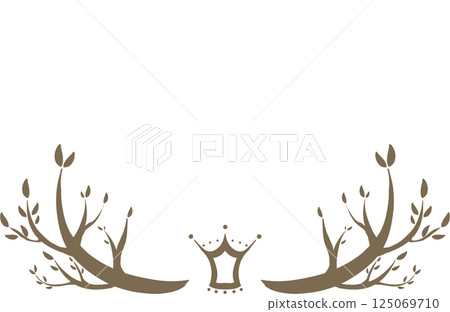 棕色簡單的樹和冠框架 125069710