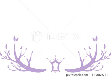 Light purple simple tree and crown frame 125069712