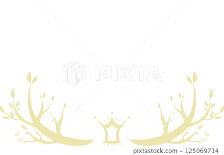 Light yellow simple tree and crown frame 125069714