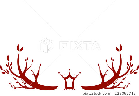 紅色的簡單樹和冠框架 125069715