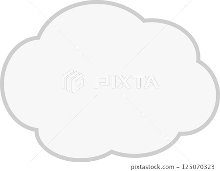 A simple cloud-shaped speech bubble with gray fill and lines A simple cloud-shaped speech bubble with gray fill and lines 125070323