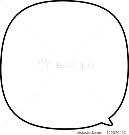 可愛的圓角方形手寫風格語音泡泡 125070432