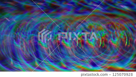 Defocused bubbles. Kaleidoscope flare. Multicolor red green sparks lens flickers transparent gleaming particles on blurred bokeh light background. 125070928
