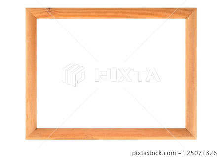 light brown wooden frame for photo, certificate isolated 125071326
