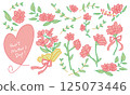 Hand-drawn Mother's Day material set 125073446