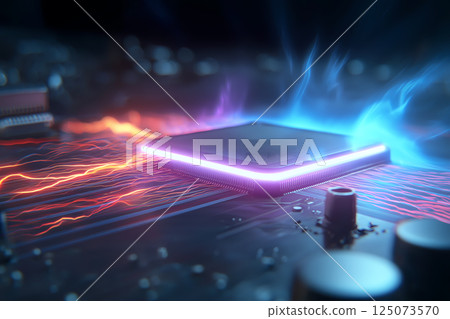 A close-up of the AI infrastructure on a computer 125073570