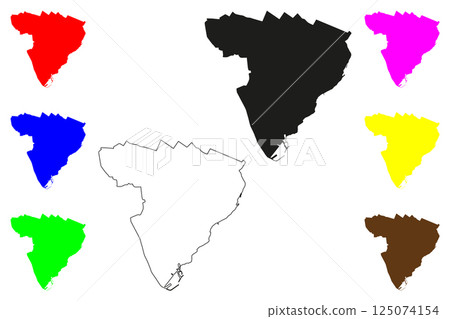 Tema city (Republic of Ghana, Greater Accra Region) map vector illustration, scribble sketch Tema map Tema city (Republic of Ghana, Greater Accra Region) map vector illustration, scribble sketch Tema map 125074154