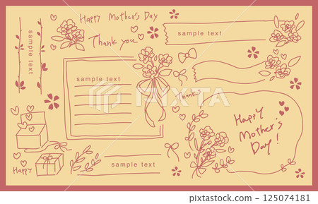 手繪母親節素材集 手繪母親節素材集 125074181