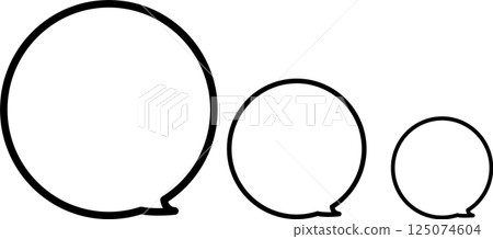 A set of three simple and cute speech bubbles. A set of three simple and cute speech bubbles. 125074604