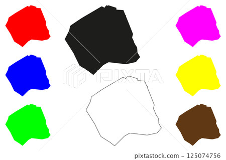 Villanueva city (Republic of Honduras, Cortes Department) map vector illustration, scribble sketch Villanueva map 125074756