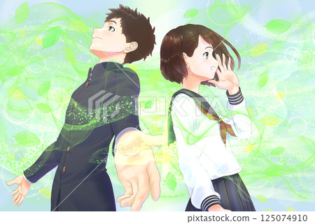 Positive Student_Fresh Green_Plan A_Character Male and Female_Leaves_EFF All Included Positive Student_Fresh Green_Plan A_Character Male and Female_Leaves_EFF All Included 125074910