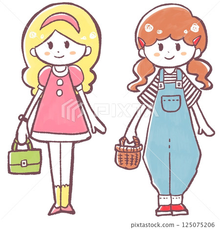 Two stylish girls Two stylish girls 125075206