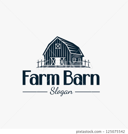 Classic Rustic Log Cabin Shed with Retro Vintage Style for Farm Logo Classic Rustic Log Cabin Shed with Retro Vintage Style for Farm Logo 125075542