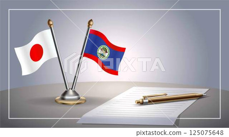Small national flag of Japan and Belize flag Relation, Template Vector Illustration Small national flag of Japan and Belize flag Relation, Template Vector Illustration 125075648
