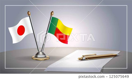 Small national flag of Japan and Benin flag Relation, Template Vector Illustration Small national flag of Japan and Benin flag Relation, Template Vector Illustration 125075649