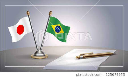 Small national flag of Japan and Brazil flag Relation, Template Vector Illustration Small national flag of Japan and Brazil flag Relation, Template Vector Illustration 125075655