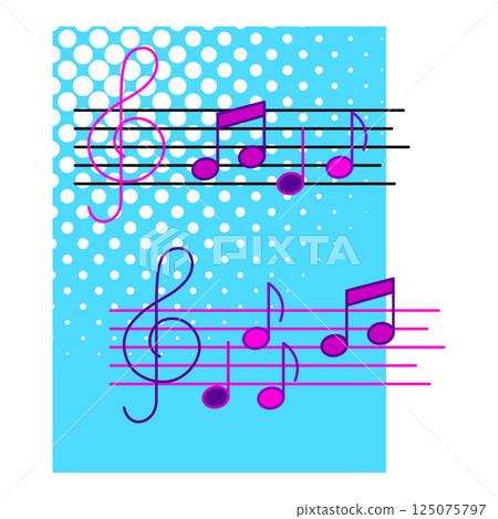 Background with musical notes. Abstract illustration for party or rock concert banner. Background with musical notes. Abstract illustration for party or rock concert banner. 125075797