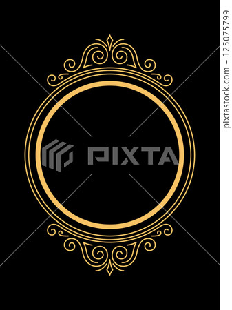 Line curl frame. Modern decorative linear background. Line curl frame. Modern decorative linear background. 125075799