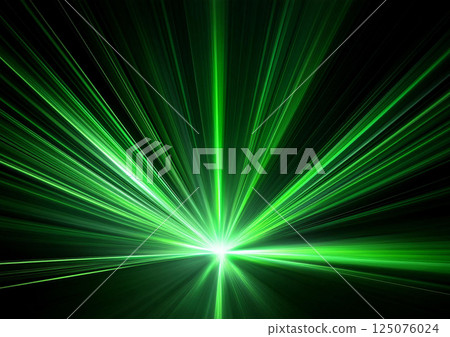 Green light on a black background 125076024