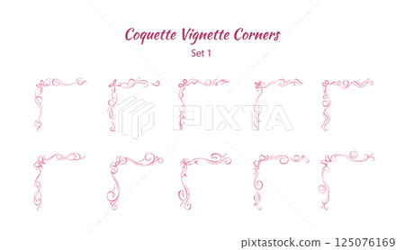 Set of 10 coquette bow vignette corners Set of 10 coquette bow vignette corners 125076169