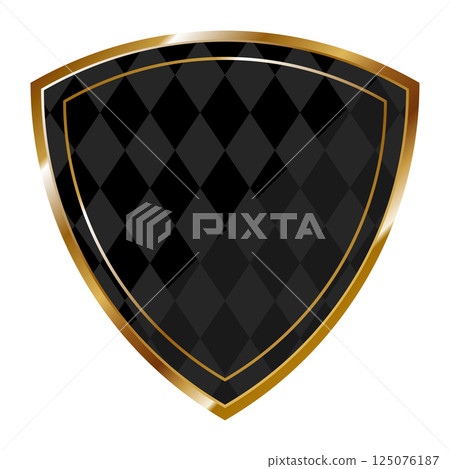 Luxurious diamond pattern frame in black and gold 125076187